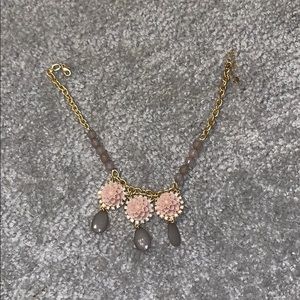 lilac and flowers chunky necklace